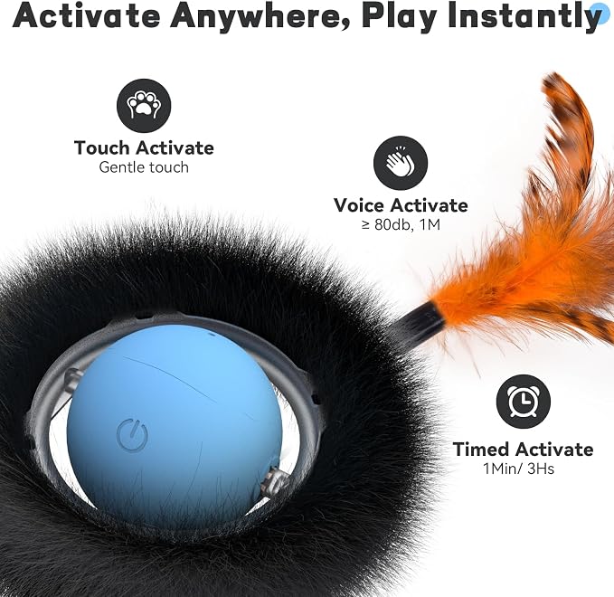Interactive Cat Toy for Indoor Cats, Motion Activated Ball &7-Hole Maze Mat - Image 4
