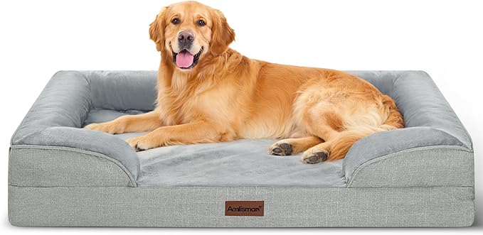 Orthopedic Dog Beds for Extra Large Dogs 44x32in, XL Waterproof Memory Foam Big Size Pet Bed with Sides,Comfort Thick Egg-Crate Foam, Dog Crate Pad & Couch Bed,Washable Cover & Non-Slip Bottom