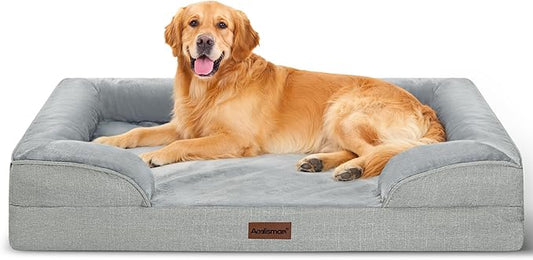 Orthopedic Dog Beds for Extra Large Dogs 44x32in, XL Waterproof Memory Foam Big Size Pet Bed with Sides,Comfort Thick Egg-Crate Foam, Dog Crate Pad & Couch Bed,Washable Cover & Non-Slip Bottom