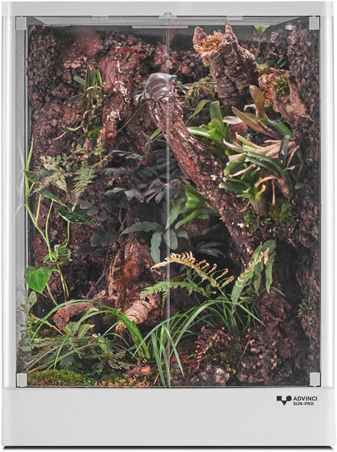 Reptile Terrarium 18"x18"x24" 32 Gallon,Aluminum Frame,Full Glass Tank Enclosure for Small Reptiles, Geckos, Frogs, Lizards, Snakes, Spiders, Turtles, Vertical Rainforest Habitat