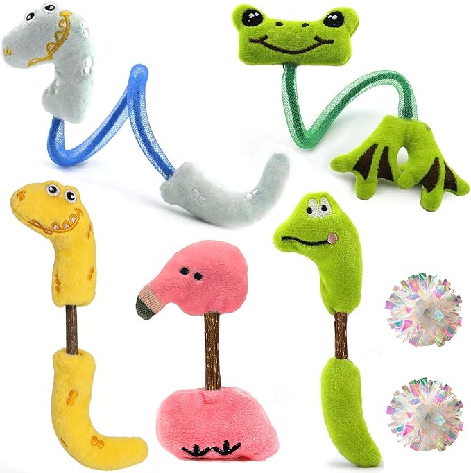 Interactive Catnip Toys for Indoor Cats, Silvervine Sticks for Cats & Cat Chew Rope Toy for Teeth Cleaning, Cat Crinkle Balls for Kitten Training and Play, Cat Toys Set for All Breeds 7Pack by Unknown