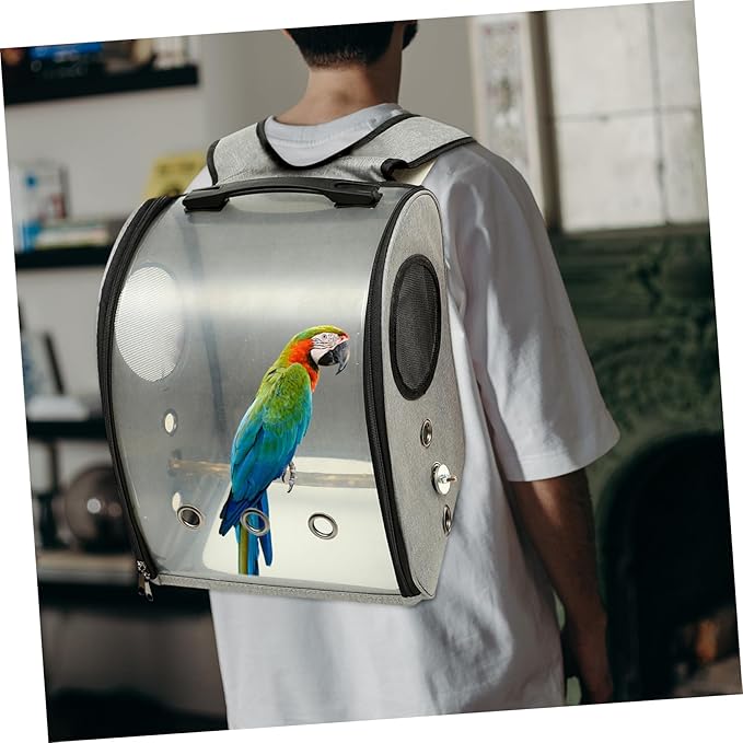 Parrot Carrying Bag Breathable Mesh Comfortable Travel Carrier for Outdoor Use for Hiking Shopping and Camping Includes Bird Perch and Design