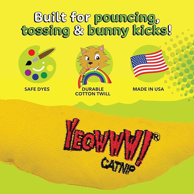 Yeowww! 100% Organic Catnip Toy, Yellow Banana 3 Pack - Image 8