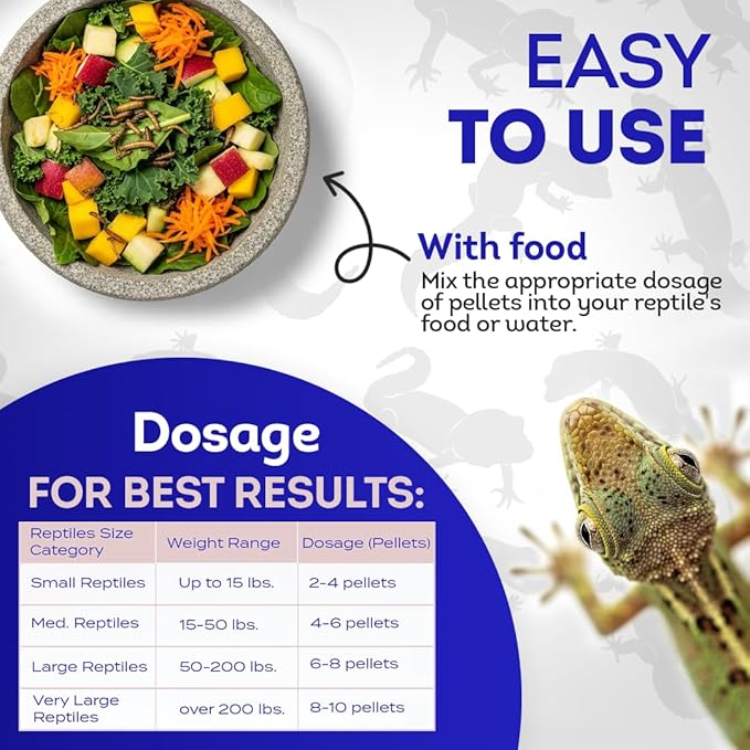 HealthyAnimals4Ever HA4E - Reptile Respiratory Support - Natural Immune-Boosting Formula for Breathing Ease, Airway Clarity & Lung Health - Pellets, Enclosure Size (Extra Large)