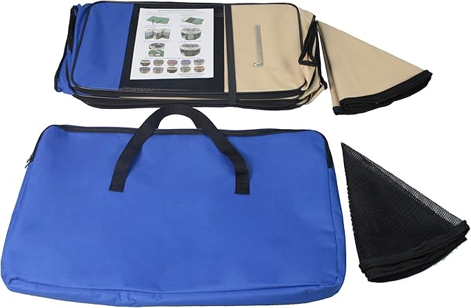EliteField 2-Door Soft Pet Playpen (2 Year Warranty), Exercise Pen, Multiple Sizes and Colors Available for Dogs, Cats and Other Pets (52" x 52" x 32"H, Royal Blue+Beige)