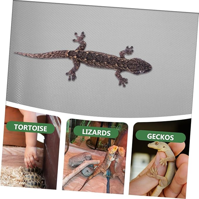 Happyyami Reptile Carpet EVA Liner Mat Non-Slip Reptile Cage Bedding for Bearded Dragon Leopard Gecko Smooth Surface Terrarium Substrate Gray