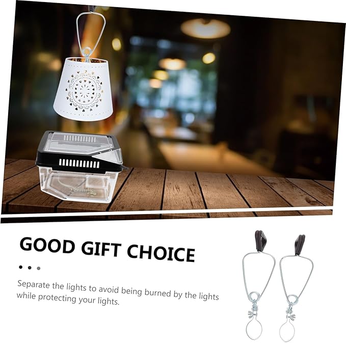 2pcs Reptile Lampshade Fixing Clips for Basking Light Easy Installation Metal Clips for Bearded Dragons Lizards and Other Climbing Pets Compatible