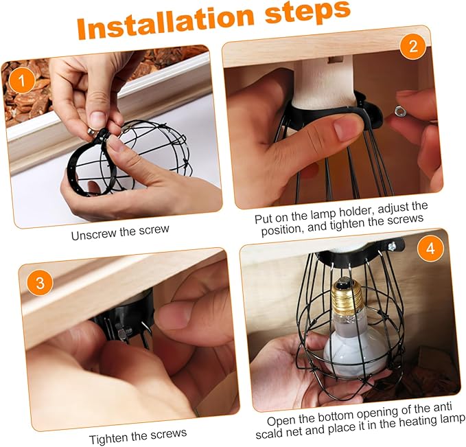 Wide Range Applicable Pet Lampshade Reptile Lamp Cover Heat Lamp Guard Safe for Animals
