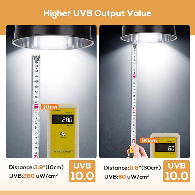 UVB Bulb for Reptiles, 10.0 26W UVB Light for Reptiles, Hygger zoo UVA UVB Reptile Light Bulb Reptile UVB Bulb UVB Light for Bearded Dragon Turtle Lizard Reptile Lamp Terrarium Lamp for Desert Reptile