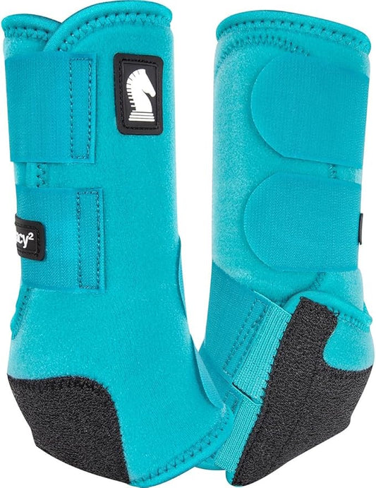 Classic Equine Legacy2 Support Boots, Front (Aqua, Small)