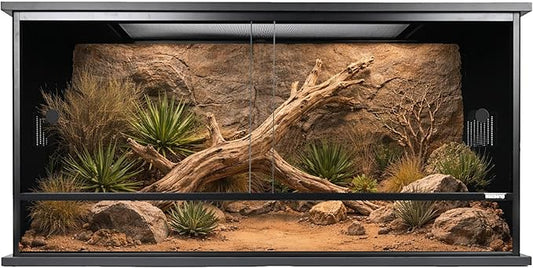 36x18x18 Inch PVC Reptile Enclosure,50 Gallon Reptile Tank Cage for Snake,Ball Python,Bearded Dragon,Gecko,Lizard,Turtle with Front Sliding Door and Top Screen Ventilation