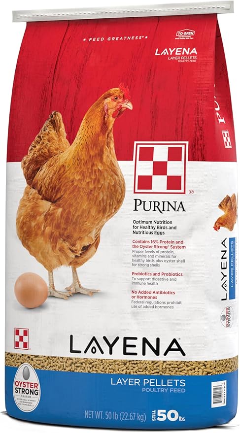 Purina, Layena Pellets, Chicken Feed for Laying Hens, 50 lbs