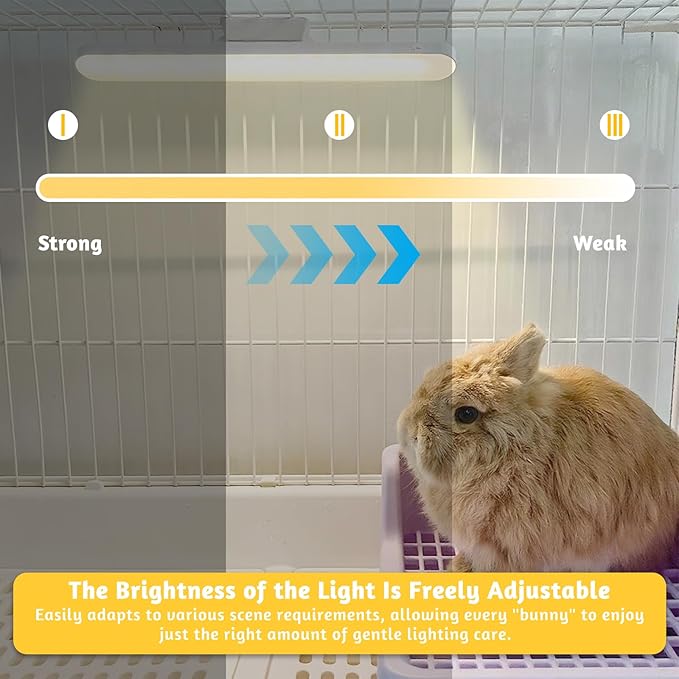 Rabbit Cage Light,Bunny Lamp,Rabbit Lighting,LED Pet Light,Dimming Timed Light Off,Three Adjustable Color Temperatures,for Rabbit Hamster Guinea Pig Pet Cage