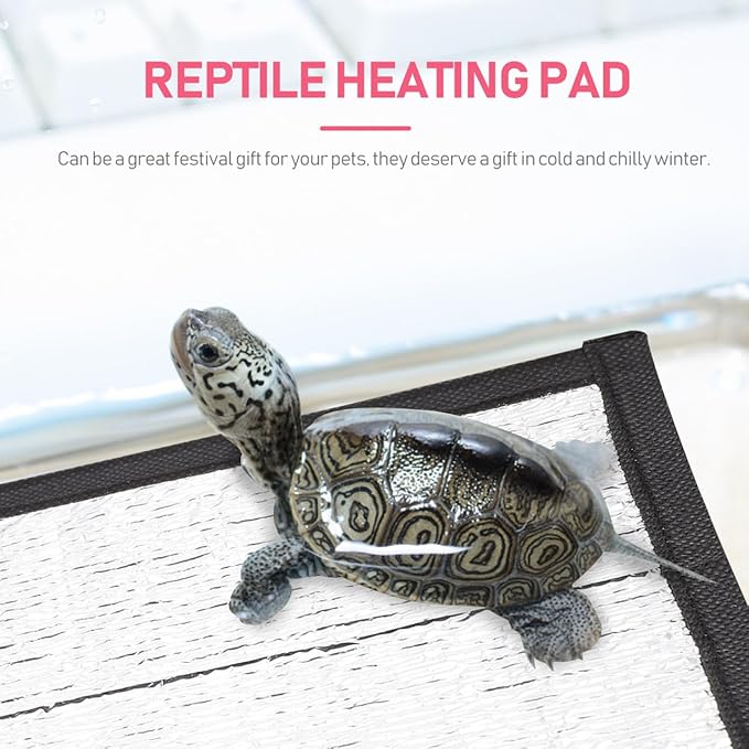 balacoo 2 Pcs Reflective Insulation Reptile Mat - 11.8" Under Tank Thermal Film for Snake Lizard Turtle - Maximizes Warmth for Reptile Heat Pad & Heat Tape