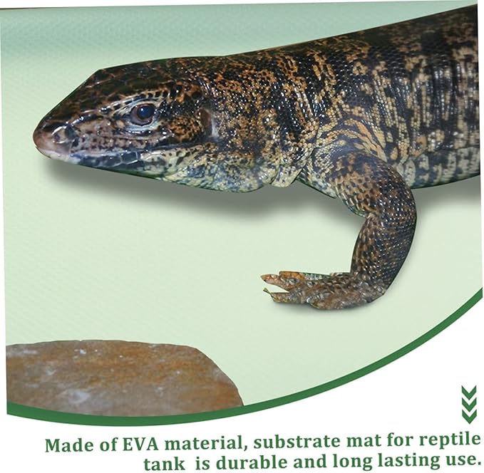 Mikikit Reptile Carpet Mat for Terrarium Bedding Durable Eva Substrate Liner for Bearded Dragon Leopard Gecko and Other Reptiles Easy to Clean Non-Absorbent Design