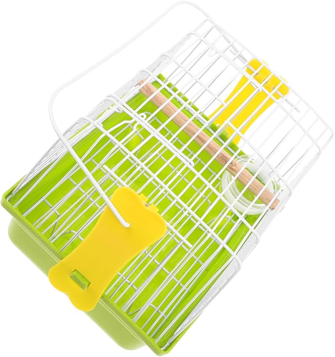 Portable Metal Bird Carrier Cage with Comfortable Handle Breathable Wire Structure for Parrots and Parakeets Lightweight Travel Cage for Outdoor Trips and Car Seat Use Easy to
