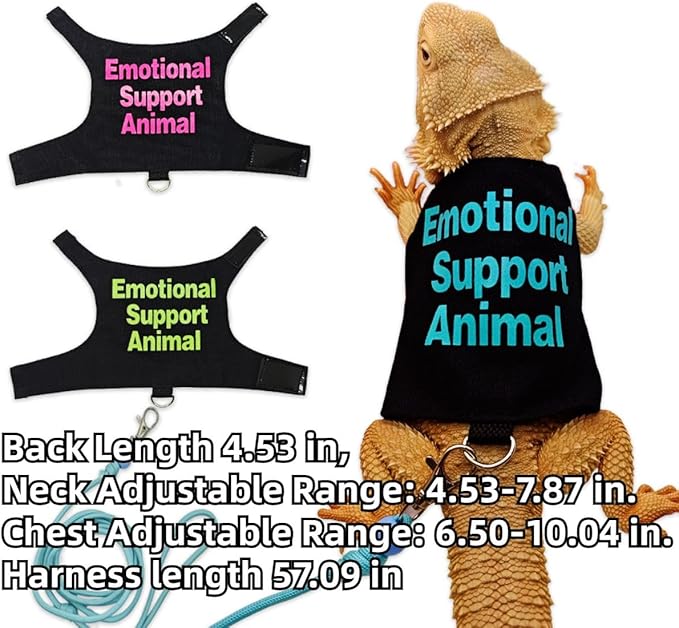3 Sets - Bearded Dragon Lizards Clothes with Leash Set for Small Pets Reptiles Guinea Pig Apparel Lizards Outdoor Walking Training Harness Leash Hand-Made Costume Photo Prop