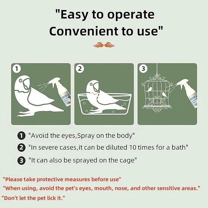 Premium Bird Odor Eliminator Spray for Freshening Your Feathered Friend - A Must-Have for Bird Owners(500ML)