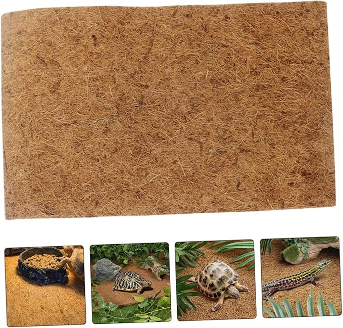 Reptile Coconut Fiber Carpet Mat Soft Terrarium Bedding for Lizards Tortoises Geckos Easy Clean Substrate Liner for Terrarium Habitat