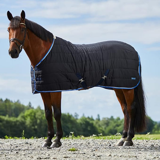Horze Glasgow Anti-Slip Stable Horse Blanket (100g Fill) - Dark Blue - 75 in