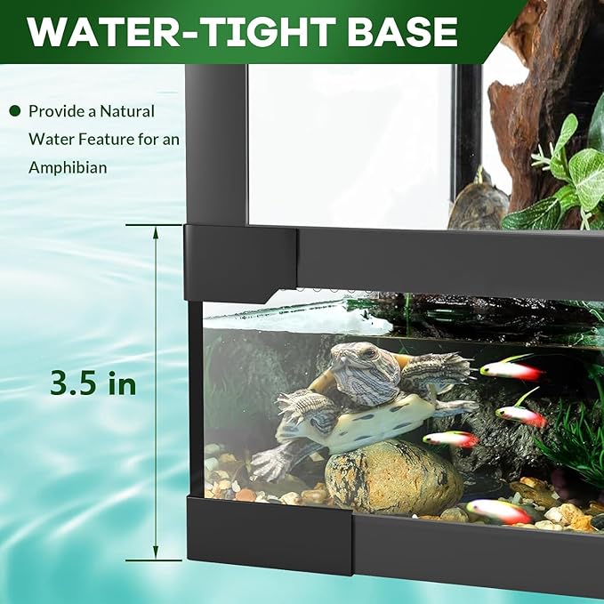 67 Gallon Reptile Tall Glass Terrarium 48" X 18" X 18" - Anti-Escape Design, Dual-Climate Water-Tight Base for Easy Maintenance,Reptile Enclosure with Top Screen Ventilation