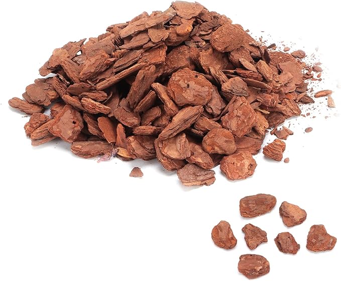 LIZEALUCKY Reptile Cork Bark Substrate Bedding, Box Bedding Pine Bark Granule Bedding, Reptile Breeding Bedding Habitat Decor for Tortoises Lizards (Small granules 250g)