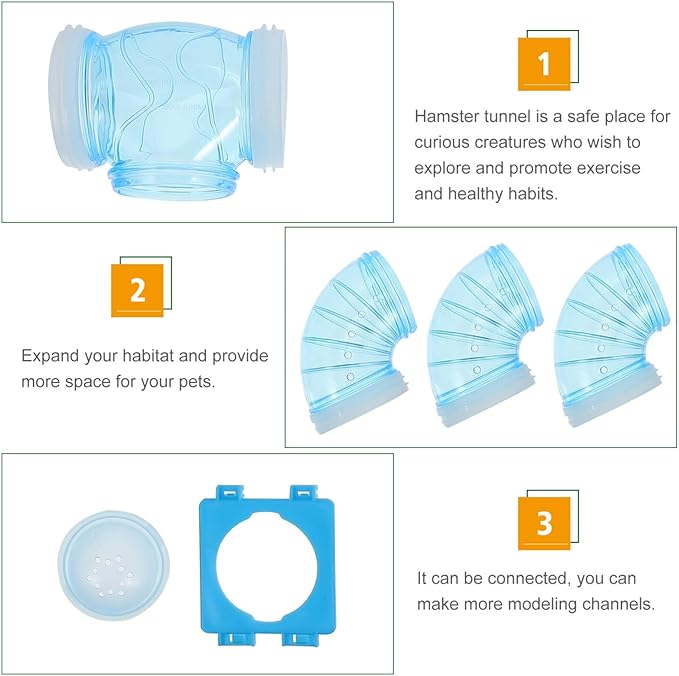 DIY Hamster Tunnels and Tubes: Transparent Hamster Cage Adventure External Playground DIY Connection Tunnel Track Toys for Small Animals