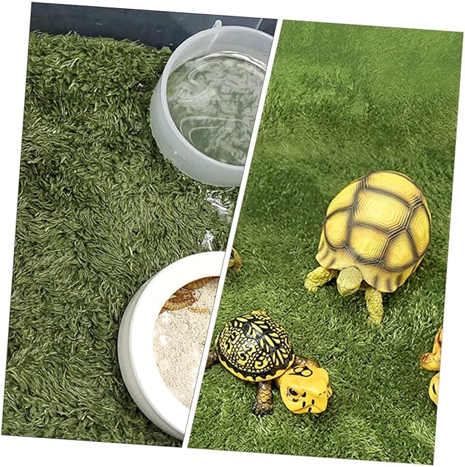 Yardwe Decorative Reptile Carpet Absorbent Faux Grass Substrate for Turtles Frogs Lizards and Tortoises Comfortable Resting Place for Your Pets