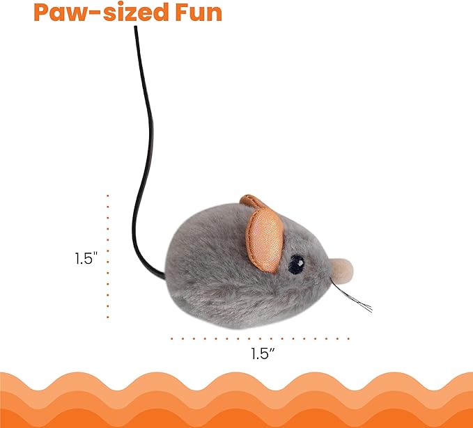 Catstages Squeak Squeak Mouse Cat Toy, Catnip & Touch-Activated Sound, 1.5" - Image 6