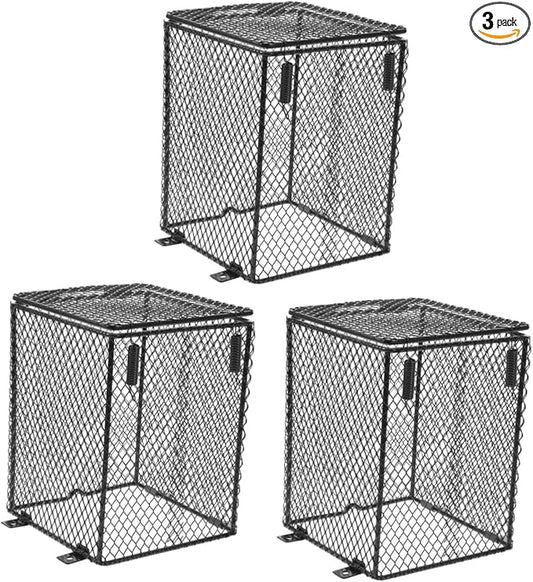 Toddmomy 3pcs Pet Cage Heating Lamp Protective Cover Mesh Shade for Reptile Heat Light for Parrots Turtles and Animals Easy Installation Safe Use