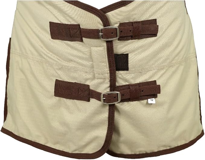 Horse Blanket 600D Ripstop Winter Turnout Blanket, 250 GSM Polyfill, 100% Waterproof & Breathable, Cold Weather Horse Blanket with Secure Fit Tan/Brown, Size 72