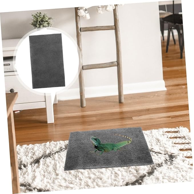 2pcs Absorbent Reptile Mat Tortoise Bedding Breathable and Comfortable Carpet for Lizards Snakes and Geckos Gray for Terrarium Decor