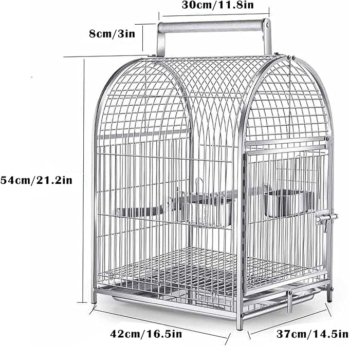 Wrought Iron Bird Cage Carrier Stainless Steel Breathable Travel Cage for Extra Small Finches Canaries Lovebirds Bird Cage,