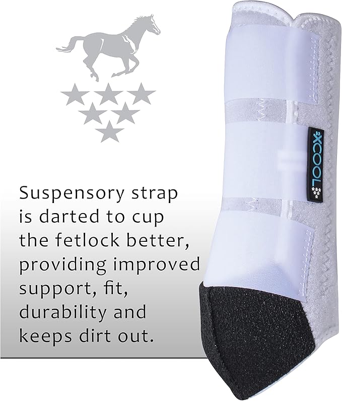 Professional's Choice 2XCOOL Sports Medicine Horse Boots | Protective & Breathable Design for Ultimate Comfort, Durability & Cooling in Active Horses | 2 Pack Large White