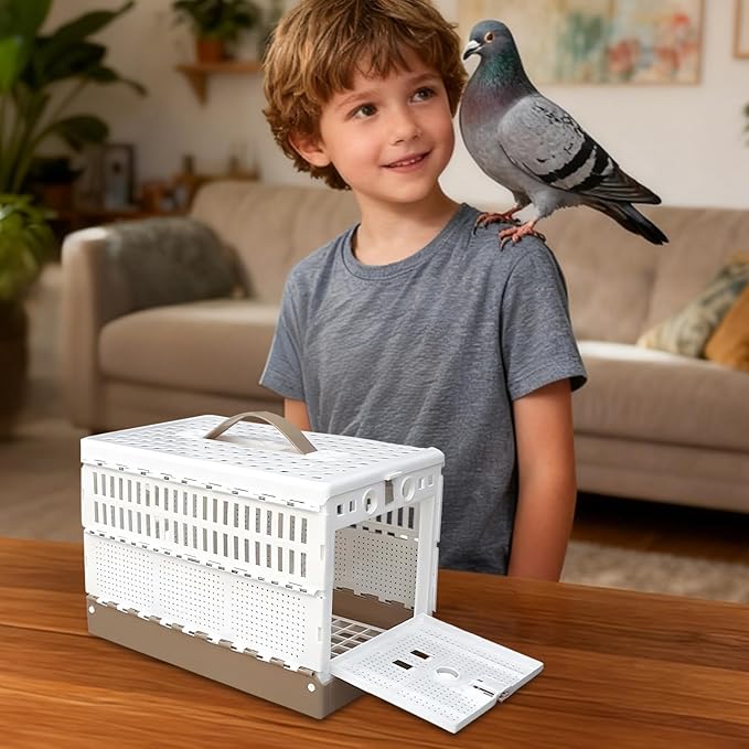 Small Bird Cage - Foldable Portable Carrier for Indoor Outdoor Transport, Yard Training, Competition, Lightweight Travel Bird Domestication Station for Parrots, Finches, Budgies 12.6x7.87x8.66 Inches