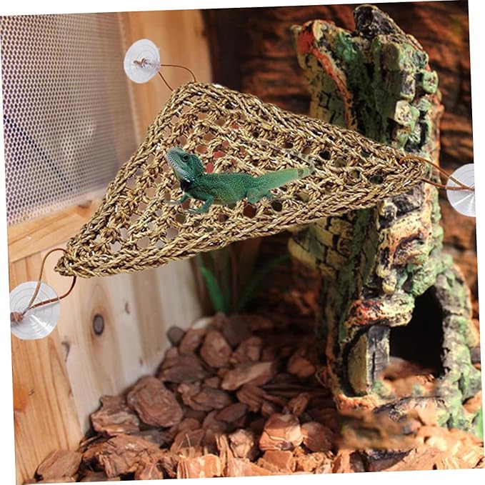 GALPADA Triangle Lizard Lounger Gecko Substrate Mat Reptile Pet Bed Swing Hammock