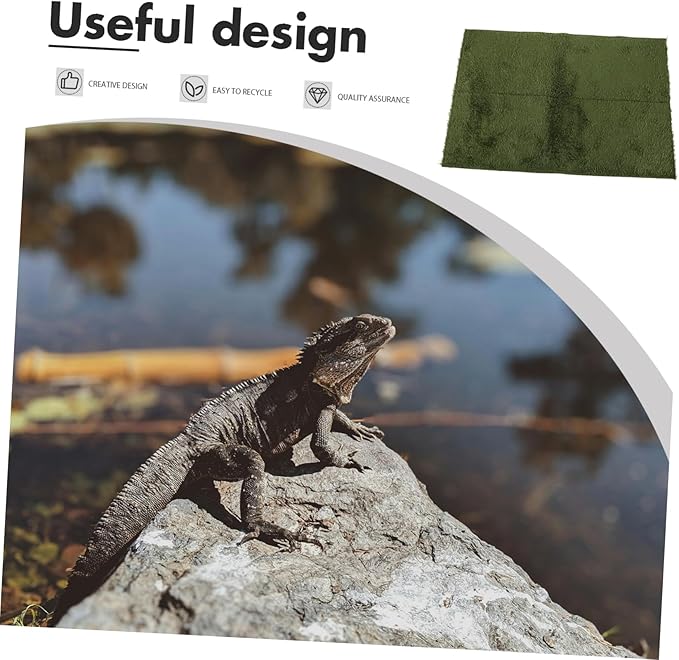 Reptile Carpet Mat for Bearded Dragons Lizards and Turtles Moisture Retaining Substrate Bedding for Terrariums Safe and Comfortable Habitat Liner