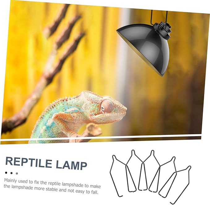 Kisangel 10pcs Reptile Light Cover Clamps for Turtle Tank Gecko Chameleon Cage Accessories Heat Light for Reptiles Lampshade Clips