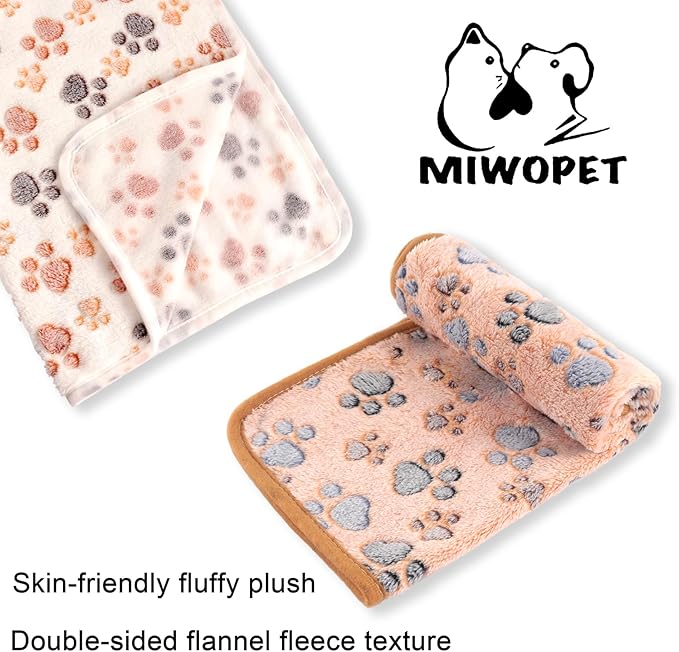 MIWOPET 3 Pack Cat and Dog Blanket Soft & Warm Fleece Flannel Sleep Mat, Great Pet Throw for Puppy, Kitten,Cats,Small Dogs (Small 23" x 15")