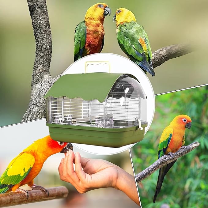 Genérico Travel Cage for – Bird Carrier Portable Birds, Ergonomic, Modern, with Carry Handle Budgies, Lovebirds Goldfinches Canaries and Nymphs | Multipurpose Outdoor Indoor Utility