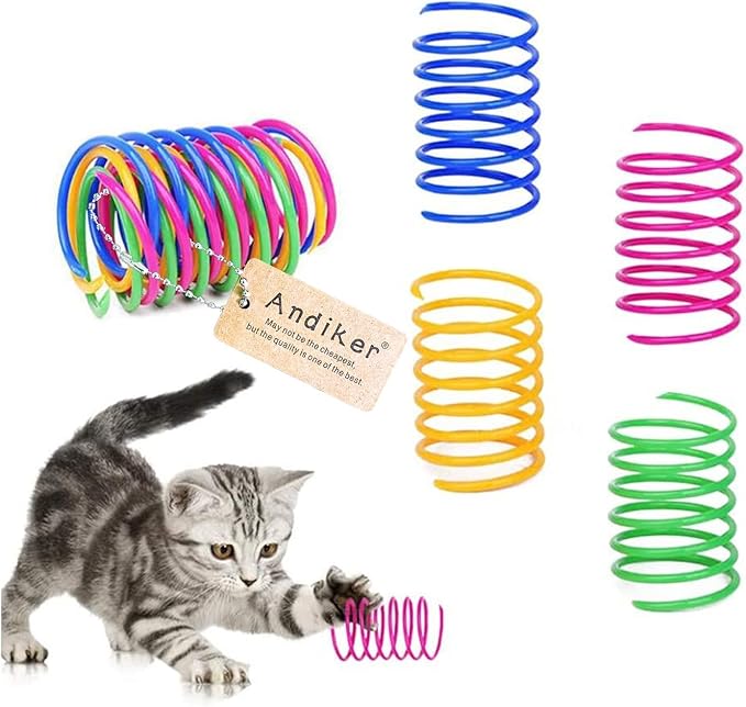 Andiker Cat Spring Toy, 12 Pc Colorful Cat Kicker Toys Interactive Cat Toys for Indoor Cats Swatting, Biting, Hunting to Kill Time and Keep Fit by Andiker-ServingforYou