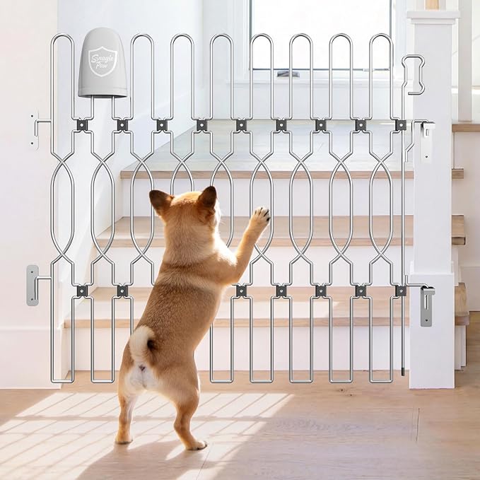 Snagle Paw Extra Tall Metal Retractable Door Barrier, 40.2" Wide 35" Tall Safety Dog Gate for Front Door,Easy Install Retractable Pet Gate for Recreational Vehicle,Doorways