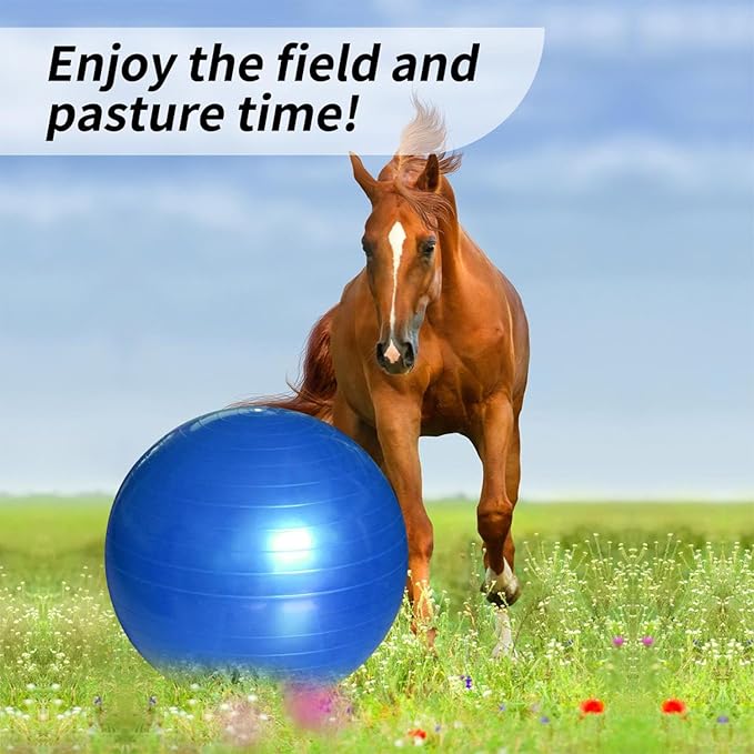 40 Inch Horse Play Balls, Herding Ball for Horses Goats-Mega Equine Ball Horse Soccer Balls for Play Training -Blue