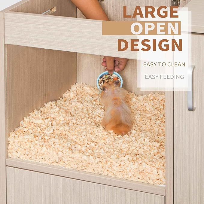 Wooden Hamster Cage with Climbing Ladders, Spacious Storage, Acrylic Windows, and Openable Top for Small Pets, Ideal for Hamsters, Guinea Pigs, and Gerbils - 33.5" H x 31.5" W x 15.75" D