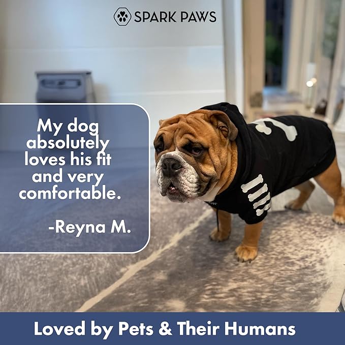 Spark Paws Dog Hoodie – Premium Dog Sweater for Small, Medium, and Large Dogs | Warm Outfits for French Bulldogs, Pitbull, Puppy, Winter Jacket Alternative - Woof - S