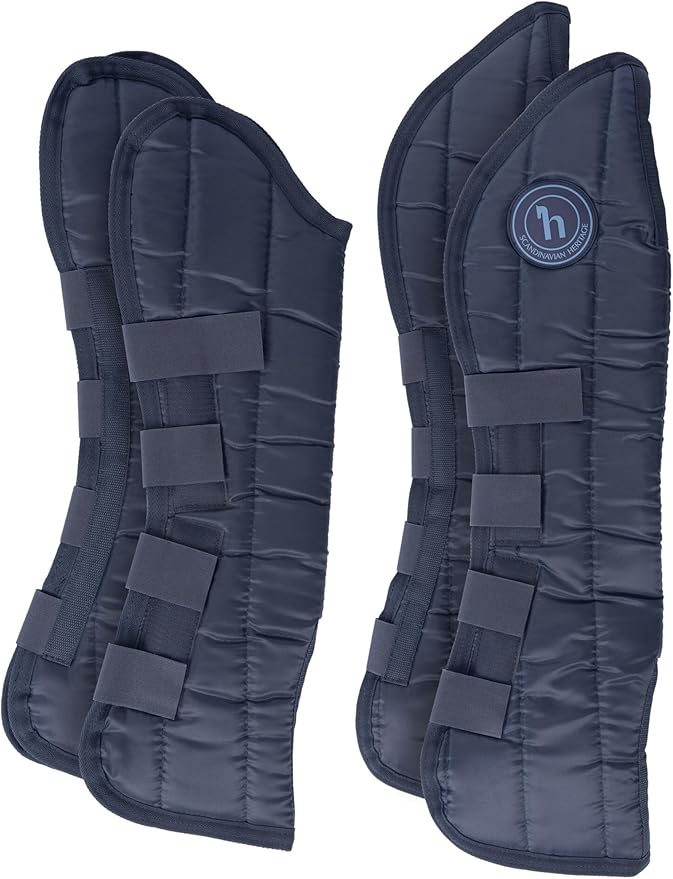 HORZE Horse Shipping Boots Set of 4 - Peacoat Dark Blue - Cob