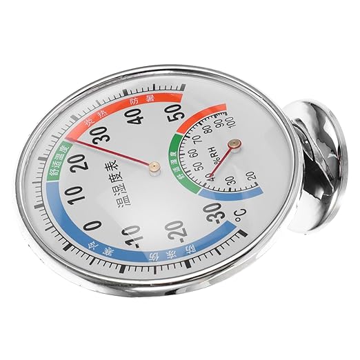 Reptile Temperature and Humidity Gauge Dual Dial Hygrometer for Terrarium Easy Read Color-Coded Display for Bearded Dragons Lizards and Other Reptiles