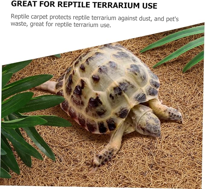 BESPORTBLE Turtle Lizard Tank Bedding Coconut Substrate for Reptile Thermal Insulation Pad Easy to Clean Soft Comfortable Mat for Reptile Enclosure