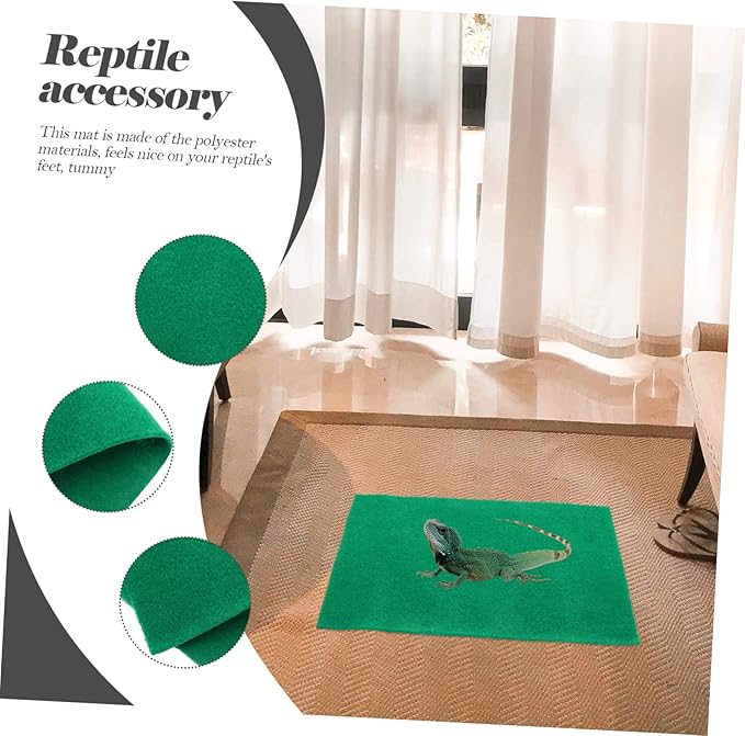 MERRYHAPY 2pcs Tortoise Supply Snake Bedding Reptile Mat Decorative Enclosure Carpet Reptile