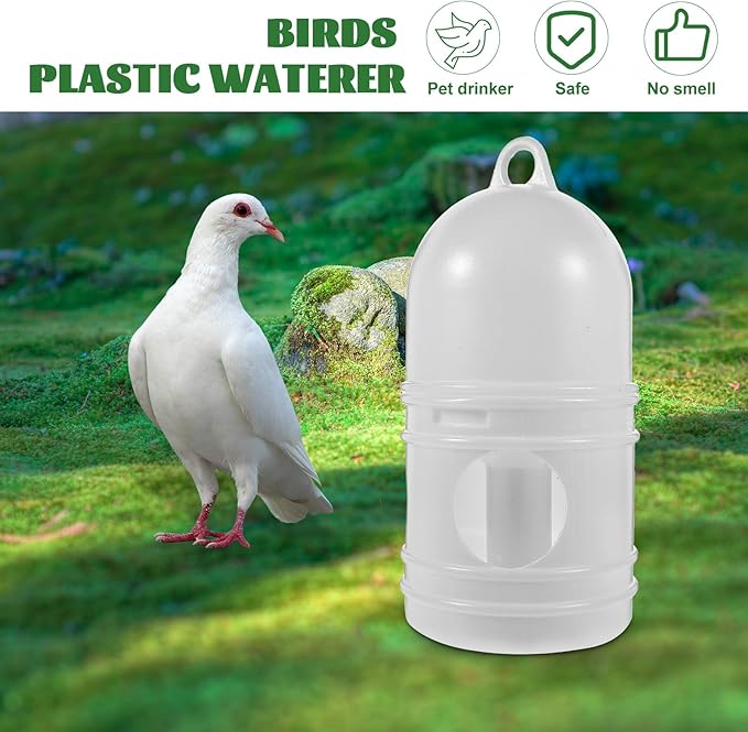 Zerodeko Pigeon Water Dispenser 2-Pack Bird Waterer for Cage Use Automatic Plastic Drinking Feeder for Pigeons Parakeets Doves Easy to Clean and Odorless